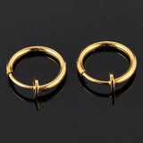 Hot Sale 2pcs Invisible No Ear Hole Earrings Clip Nose Ring Belly Button Ring For Unisex Punk Wind Accessories