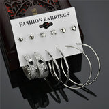 LETAPI Fashion 12 pair/set Women Statement Crystal Stud Earrings for Women Piercing Simulated Pearl Flower Earrings