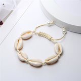 Bohemian natural sea shell bracelets anklet Hand Knit rope elastic beaded Pulseira DIY beach Jewelry accessories summer women