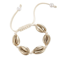 Bohemian natural sea shell bracelets anklet Hand Knit rope elastic beaded Pulseira DIY beach Jewelry accessories summer women