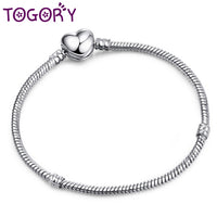 TOGORY New Fashion Grystal&Glass Sunflower Dangles Charm Bracelet Fit Snake Chain DIY Fine Bracelet for Women Jewelry Gift