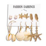 17KM Fashion Acrylic Shell Earrings Set For Women Bohemian Leopard Tassel Long Stud Earrings 2019 Brincos Geometric DIY Jewelry