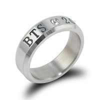 BTS Related Fashion Titanium Steel Diamond Set Ring Creative Color Changing Ring Necklace-Dual Use