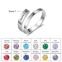 JewelOra Personalized Mothers Rings Custom Name Birthstone Rings for Women Engraved Jewelry Anniversary Gifts for Mom