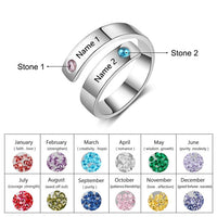 JewelOra Personalized Mothers Rings Custom Name Birthstone Rings for Women Engraved Jewelry Anniversary Gifts for Mom