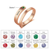 JewelOra Personalized Mothers Rings Custom Name Birthstone Rings for Women Engraved Jewelry Anniversary Gifts for Mom