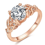 Fashion Luxury Crown Ring Statement Women Wedding Zircon Engagement Ring Trend Geometric Rose Gold Silver Romantic Party Gift