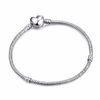 2019 Love Silver Color LOVE Snake Chain Bracelet & Bangle 18CM-20CM Pulseras Lobster fit pandora beads