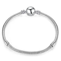 2019 Love Silver Color LOVE Snake Chain Bracelet & Bangle 18CM-20CM Pulseras Lobster fit pandora beads