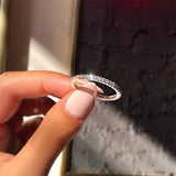 Hot couple ring women single row drill ring ring rose gold jewelry