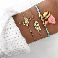 Ailend Bracelet Set Europe and America Rubble Tassel Round Stone Fashion Trend Wind Bracelet Fashion Jewelry Women's Gifts