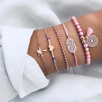 Ailend Bracelet Set Europe and America Rubble Tassel Round Stone Fashion Trend Wind Bracelet Fashion Jewelry Women's Gifts