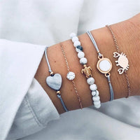 Ailend Bracelet Set Europe and America Rubble Tassel Round Stone Fashion Trend Wind Bracelet Fashion Jewelry Women's Gifts