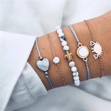 Ailend Bracelet Set Europe and America Rubble Tassel Round Stone Fashion Trend Wind Bracelet Fashion Jewelry Women's Gifts