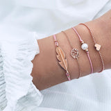 Ailend Bracelet Set Europe and America Rubble Tassel Round Stone Fashion Trend Wind Bracelet Fashion Jewelry Women's Gifts