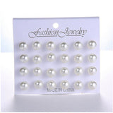 12 pairs/set White Simulated Pearl Stud Earrings Set For Women Jewelry Accessories Piercing Ball Earrings kit Bijouteria brincos