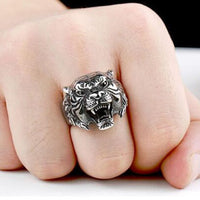 Free Fan Retro Gothic Punk Men Rings Trendy Skull Wolf Dragon Male Rings Jewelry Halloween Accessories Anillo Hombre Bijoux