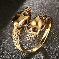 Free Fan Retro Gothic Punk Men Rings Trendy Skull Wolf Dragon Male Rings Jewelry Halloween Accessories Anillo Hombre Bijoux