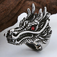 Free Fan Retro Gothic Punk Men Rings Trendy Skull Wolf Dragon Male Rings Jewelry Halloween Accessories Anillo Hombre Bijoux