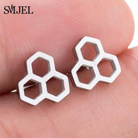 SMJEL Fashion Cute Animal Stud Earrings for Women Kids Stainless Steel Jewelry Cat Moon Star Earings Jewelry Accessories Gifts