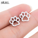 SMJEL Fashion Cute Animal Stud Earrings for Women Kids Stainless Steel Jewelry Cat Moon Star Earings Jewelry Accessories Gifts