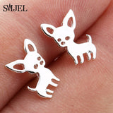 SMJEL Fashion Cute Animal Stud Earrings for Women Kids Stainless Steel Jewelry Cat Moon Star Earings Jewelry Accessories Gifts