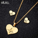 SMJEL Korean Hand Earrings Women Jewelry Earings Stainless Steel Show your Love Heart Stud Earrings Girl boucle d'oreille