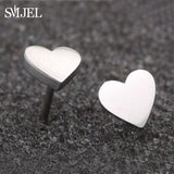 SMJEL Korean Hand Earrings Women Jewelry Earings Stainless Steel Show your Love Heart Stud Earrings Girl boucle d'oreille