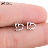 SMJEL Korean Hand Earrings Women Jewelry Earings Stainless Steel Show your Love Heart Stud Earrings Girl boucle d'oreille