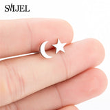 SMJEL Korean Hand Earrings Women Jewelry Earings Stainless Steel Show your Love Heart Stud Earrings Girl boucle d'oreille